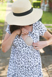Leopard dress with easy breastfeeding access
